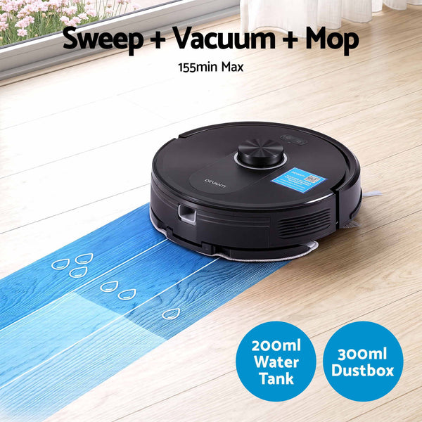 DEVANTI Robot Vacuum and Mop, APP Control 6000Pa LDS Laser 3-in-1 Cleaning Awezingly
