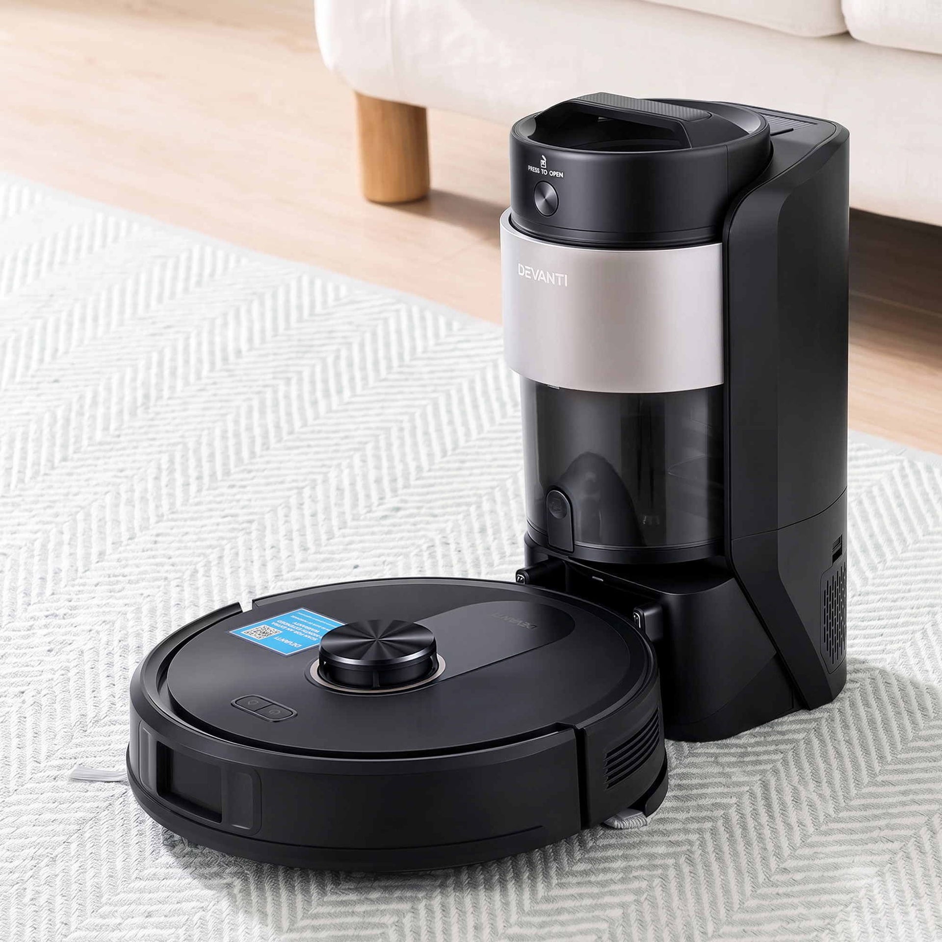 DEVANTI Robot Vacuum and Mop, Self-Empty APP Control 6000Pa LDS Laser 3in1 Awezingly