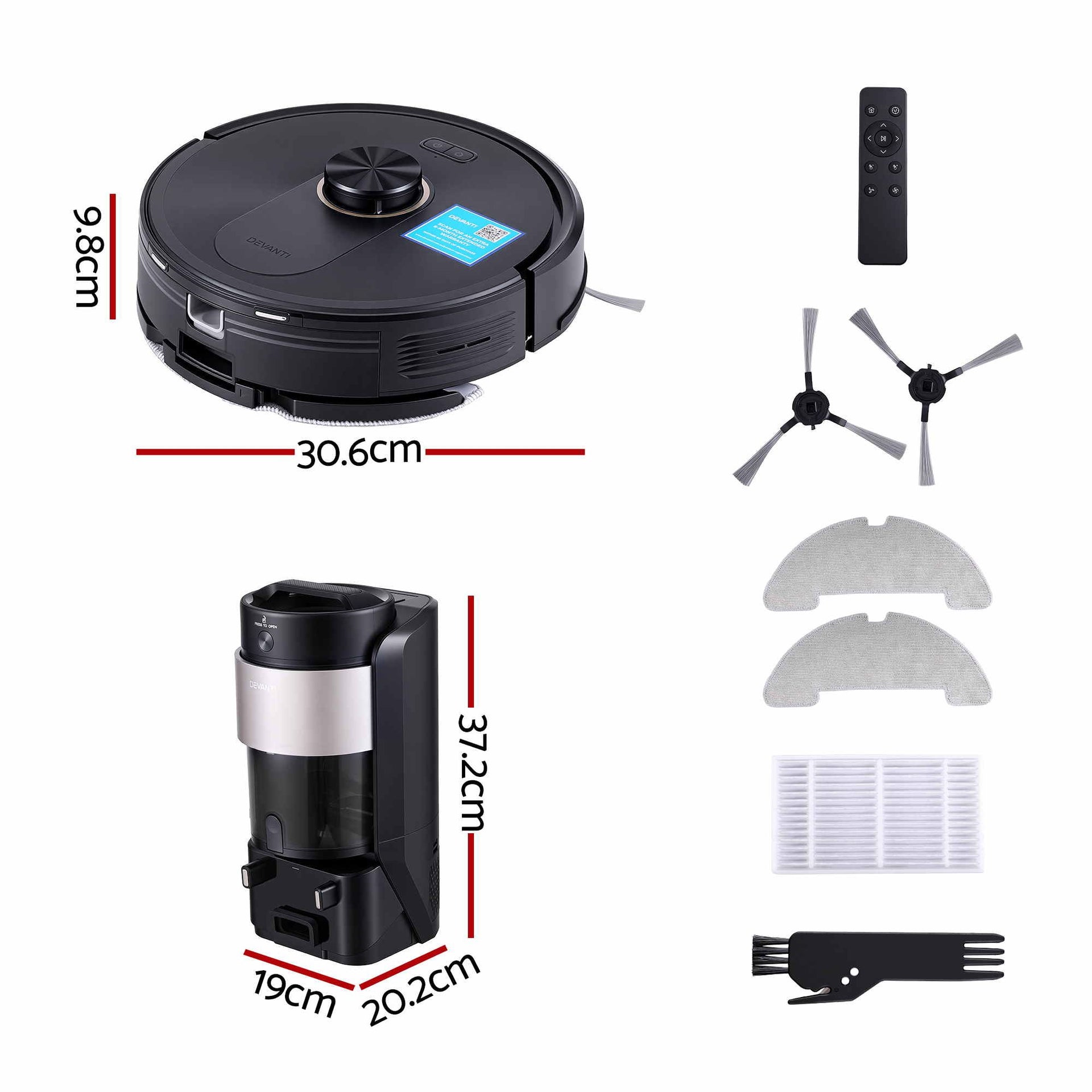DEVANTI Robot Vacuum and Mop, Self-Empty APP Control 6000Pa LDS Laser 3in1 Awezingly