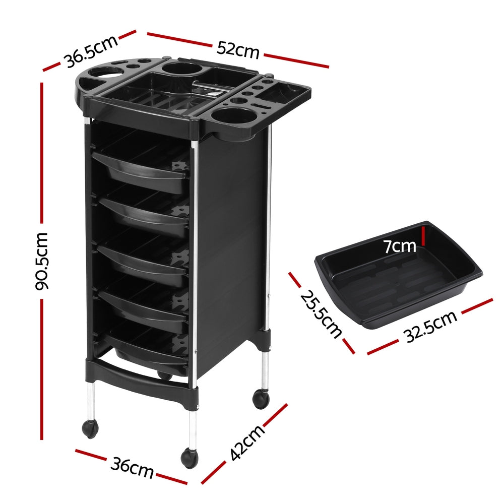 Embellir Salon Trolley Cart Spa Beauty Rolling Tray Hairdressing Storage 6 Tiers Does Not Apply