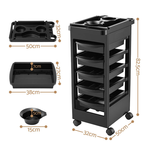 Embellir 6-Tier Salon Trolley Cart on Wheels Barber Mobile Hairdressing Cart Awezingly