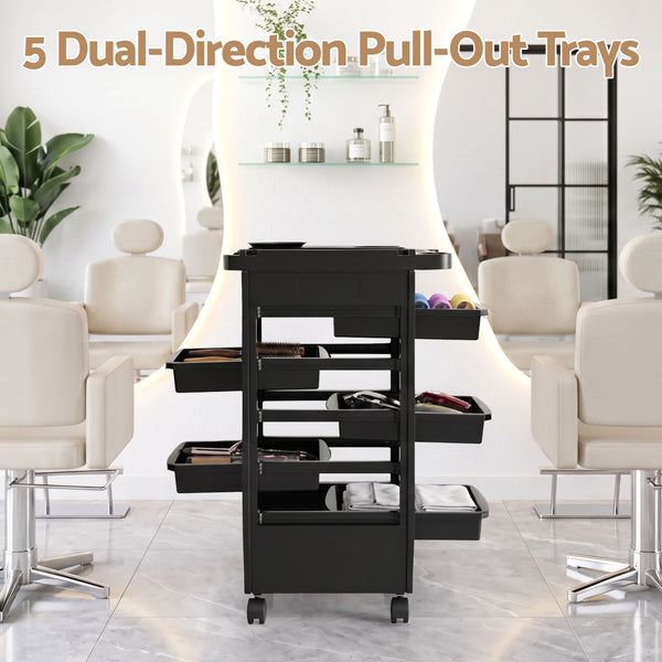 Embellir 6-Tier Salon Trolley Cart on Wheels Barber Mobile Hairdressing Cart Awezingly