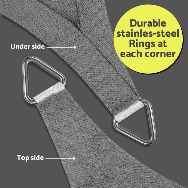 Instahut Sun Shade Sail Cloth 98% UV Block Outdoor Canopy Rectangle 2X5M Grey instahut