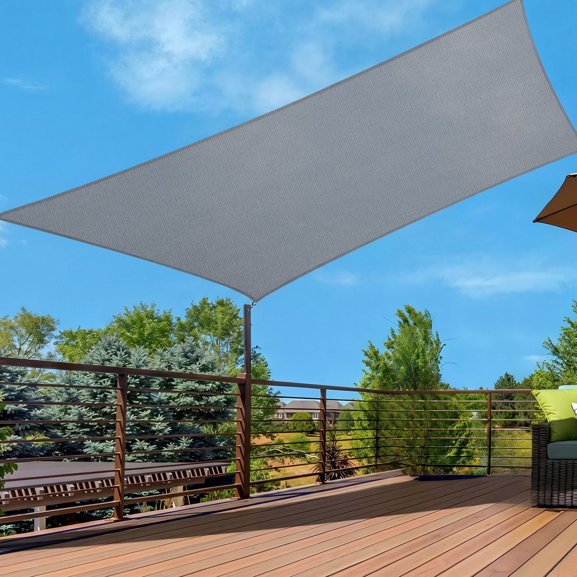 Instahut Sun Shade Sail Cloth 98% UV Block Outdoor Canopy Rectangle 2X5M Grey instahut