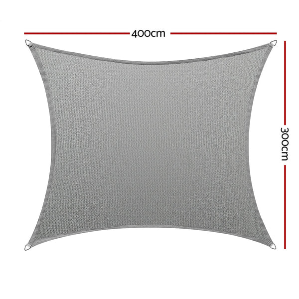 Instahut Shade Sail Cloth Shadecloth Rectangle Canopy 280gsm 3x4m Does not apply