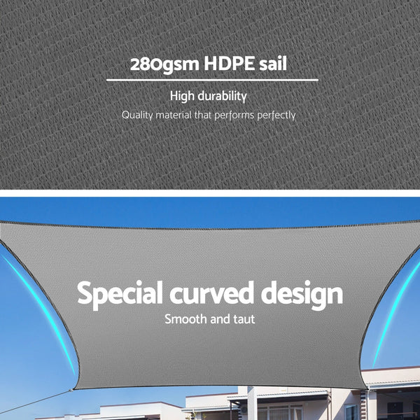 Instahut Shade Sail Cloth Shadecloth Rectangle Canopy 280gsm 3x4m Does not apply