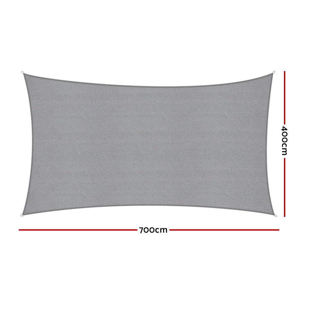 Instahut Sun Shade Sail Shadecloth Canopy Rectangle 280gsm 4x6m Awezingly