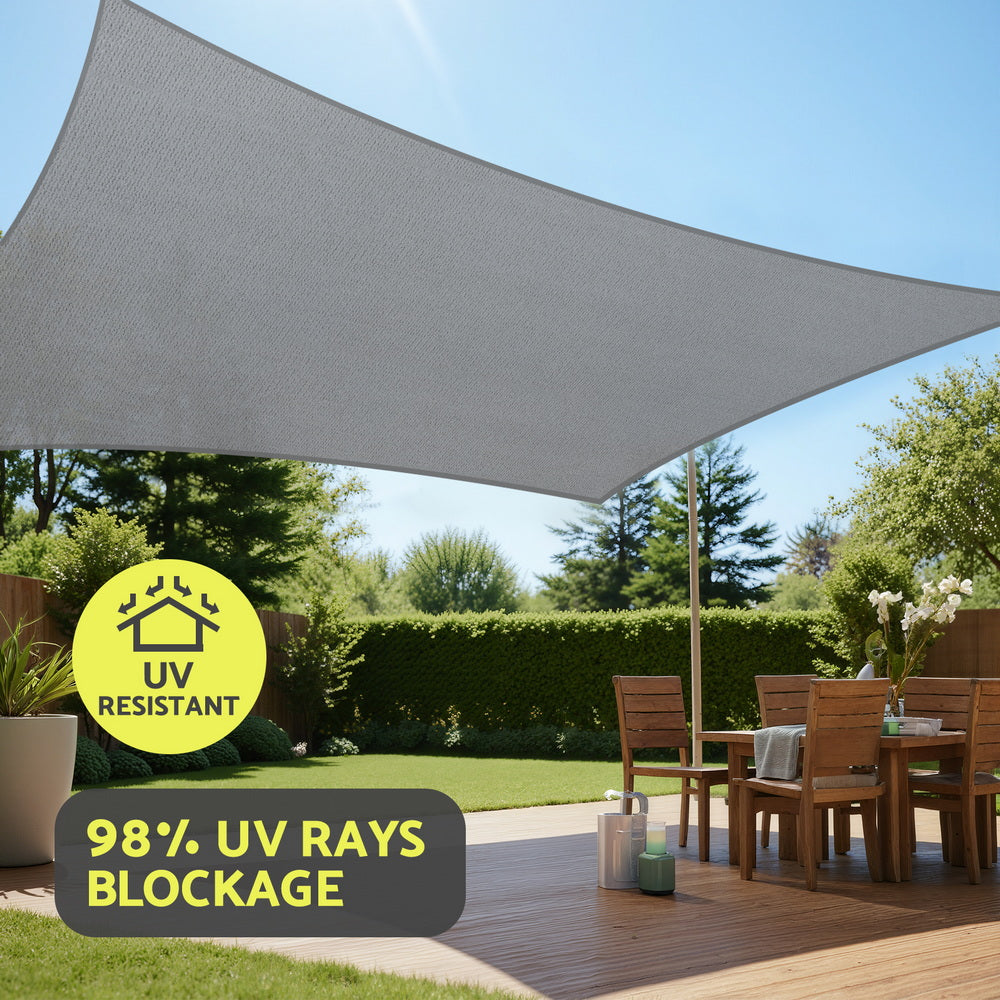 Instahut Sun Shade Sail Shadecloth Canopy Rectangle 280gsm 4x6m Awezingly