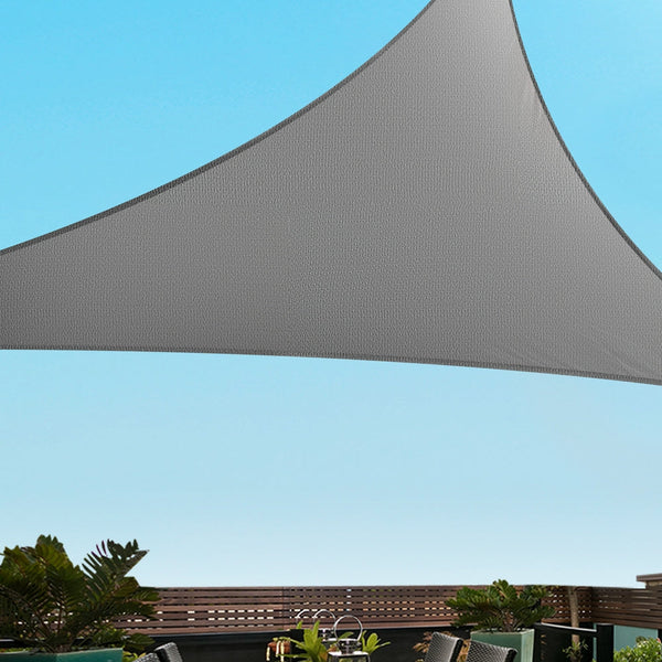 Instahut Shade Sail Cloth Shadecloth Canopy Triangle 280gsm 5x5x7.1m Instahut