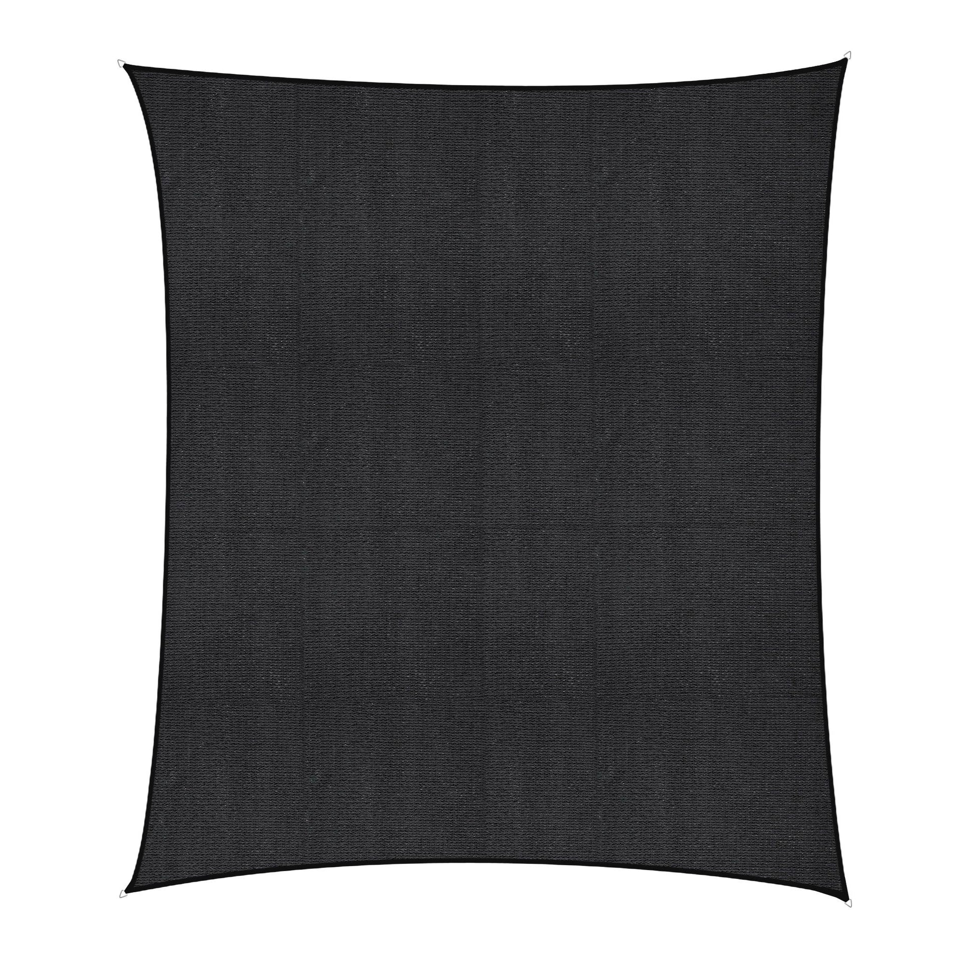 Instahut Sun Shade Sail Cloth 98% UV Block Outdoor Canopy Rectangle 5X6M Black instahut