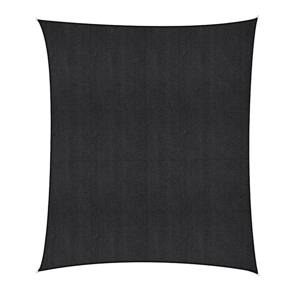 Instahut Sun Shade Sail Cloth 98% UV Block Outdoor Canopy Rectangle 5X6M Black instahut