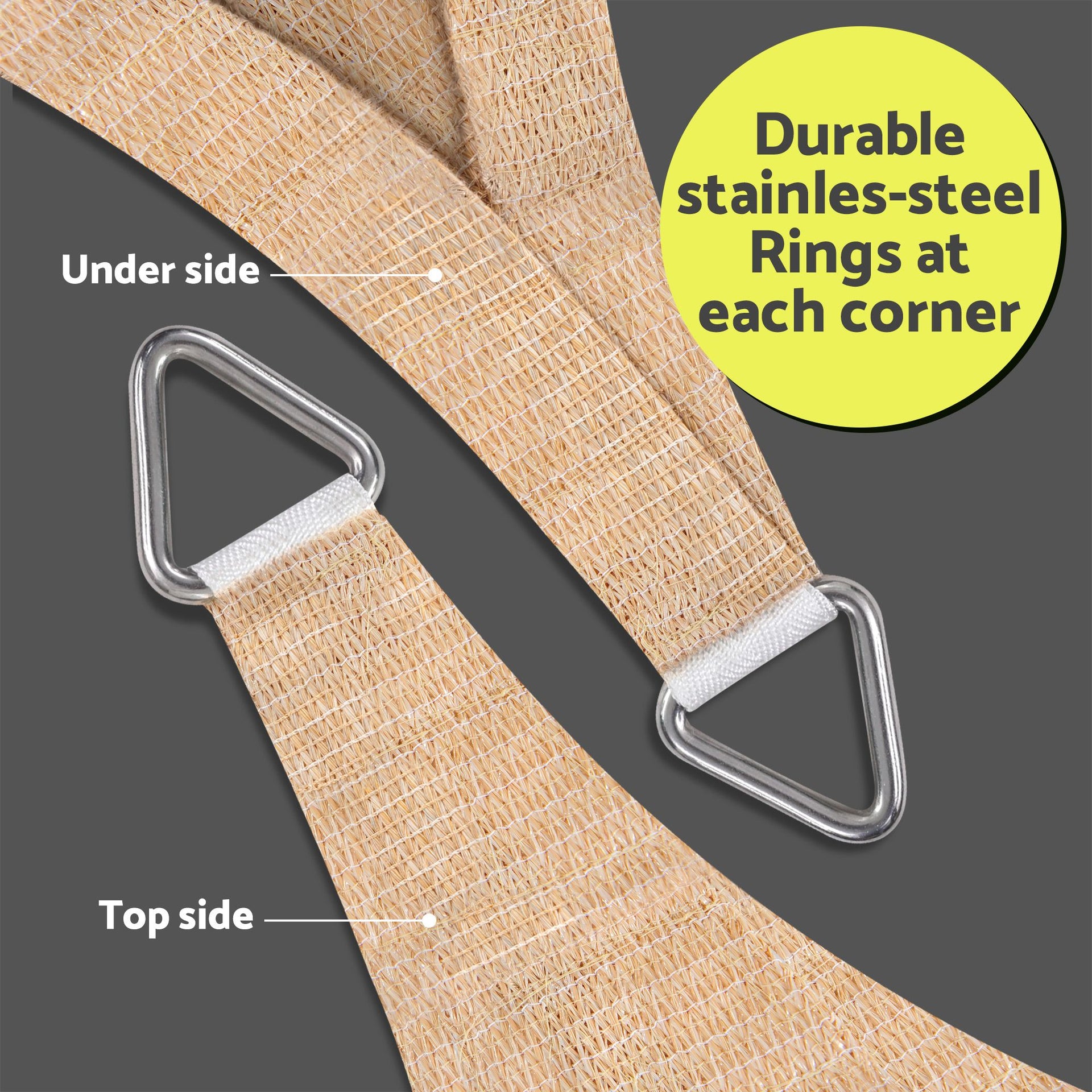 Instahut Sun Shade Sail Cloth 98% UV Block Outdoor Canopy Rectangle 5X9M Beige instahut