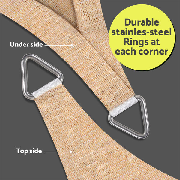 Instahut Sun Shade Sail Cloth 98% UV Block Outdoor Canopy Rectangle 5X9M Beige instahut