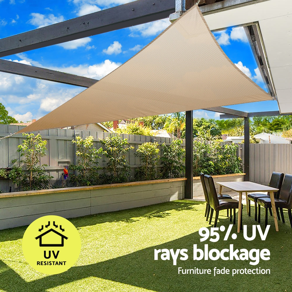 Instahut Shade Sail Cloth Shadecloth Triangle Sun Canopy 3.6x3.6x3.6M Instahut