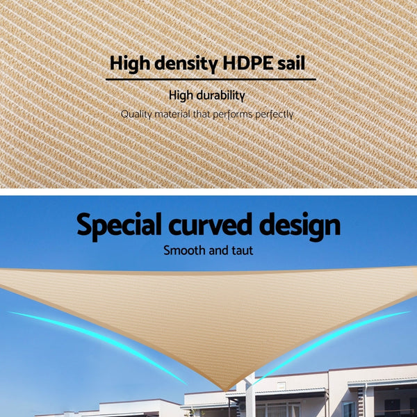 Instahut Shade Sail Cloth Shadecloth Triangle Sun Canopy 6.1x6.1x6.1M Instahut