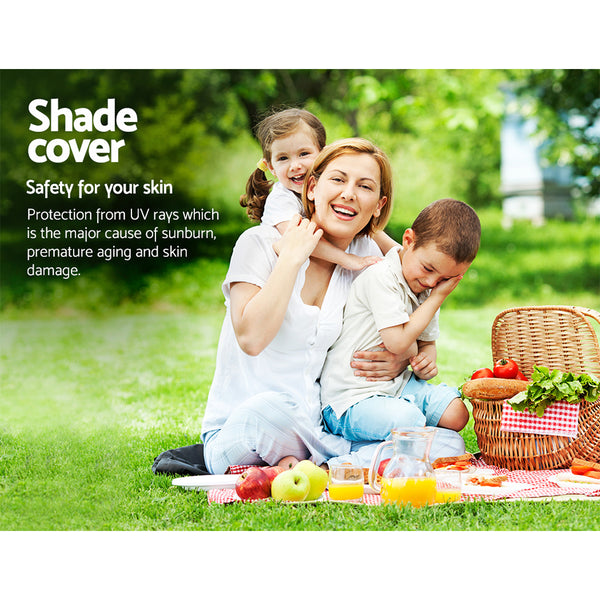 Instahut Shade Sail 5x6m Rectangle 185GSM 95% Sand Shade Cloth Awezingly