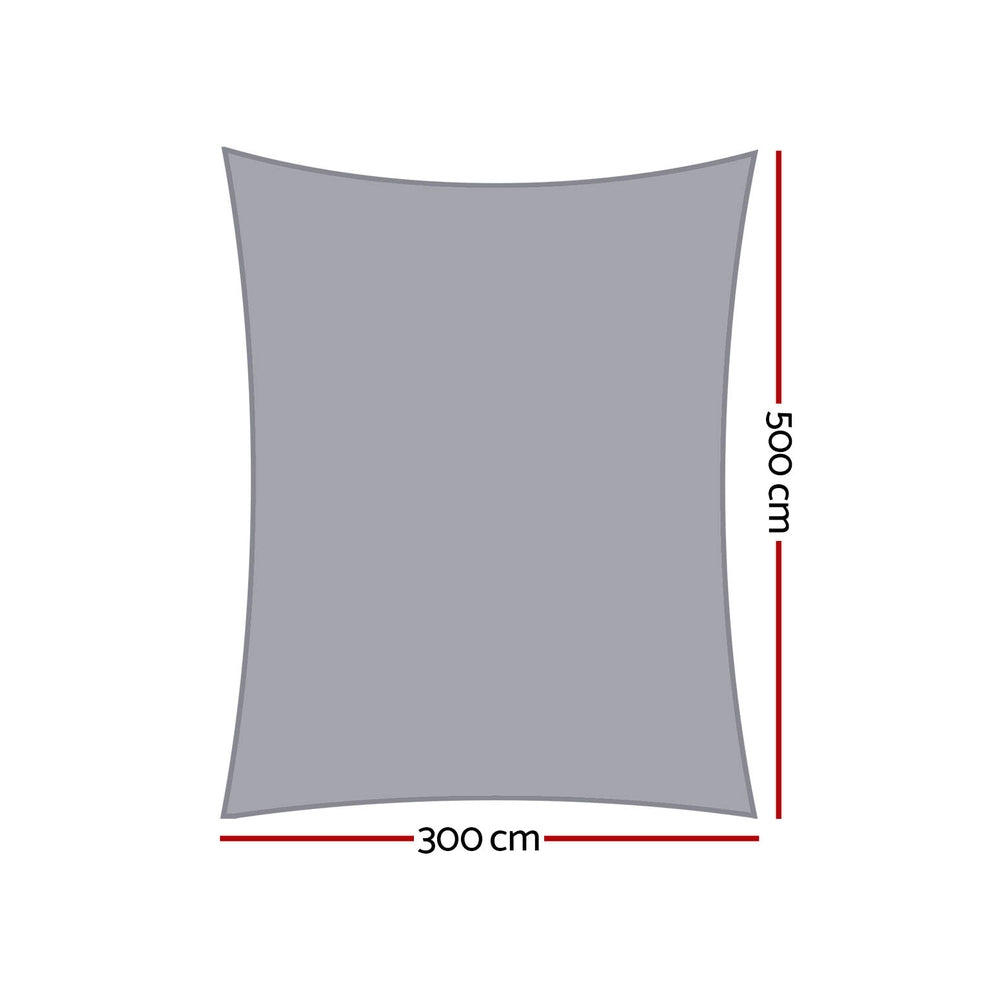 Instahut Waterproof Shade Sail Shade cloth 220GSM Canopy 3x5m Awezingly