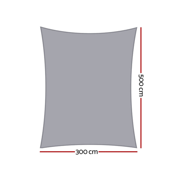 Instahut Waterproof Shade Sail Shade cloth 220GSM Canopy 3x5m Awezingly
