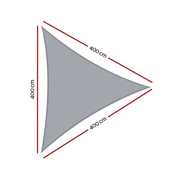 Instahut Waterproof Shade Sail Shade cloth Triangle Canopy 220GSM 4x4x4m Awezingly