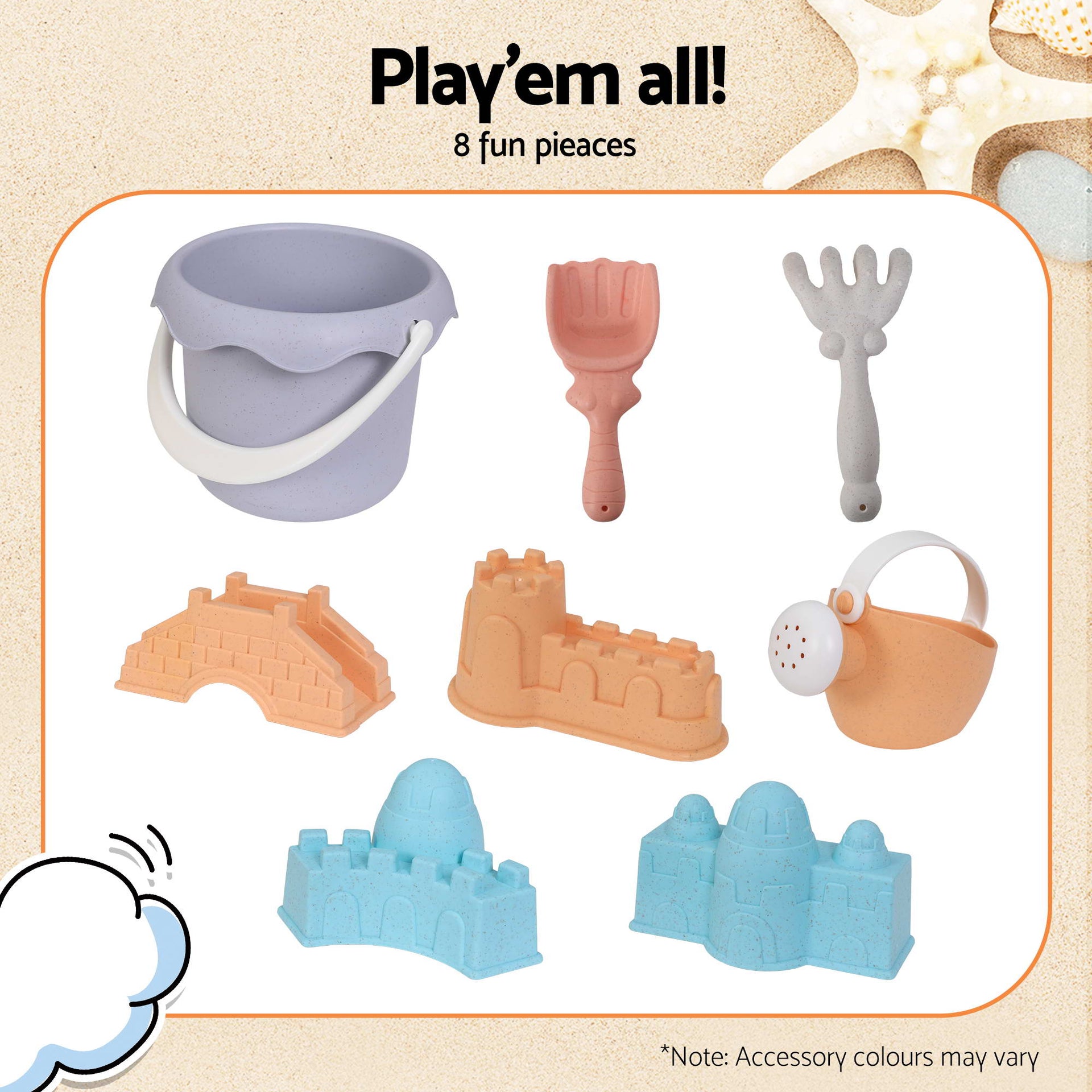 Keezi Kids Sandpit Set Beach Toys Sand Box Outdoor Backyard Play Area Awezingly