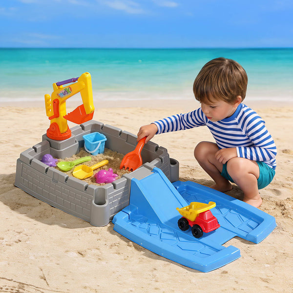 Keezi 2-in-1 Kids Sandpit Water Table Working Excavator Digger Sensory Play Toys Awezingly