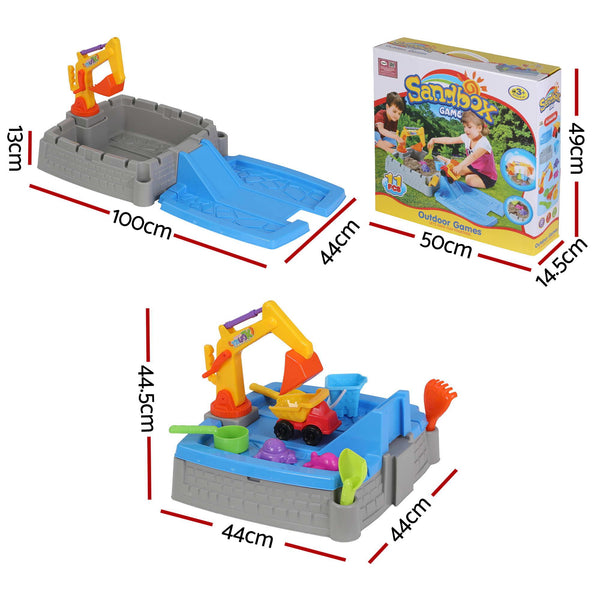 Keezi 2-in-1 Kids Sandpit Water Table Working Excavator Digger Sensory Play Toys Awezingly