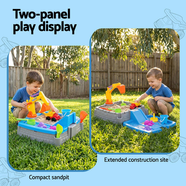 Keezi 2-in-1 Kids Sandpit Water Table Working Excavator Digger Sensory Play Toys Awezingly