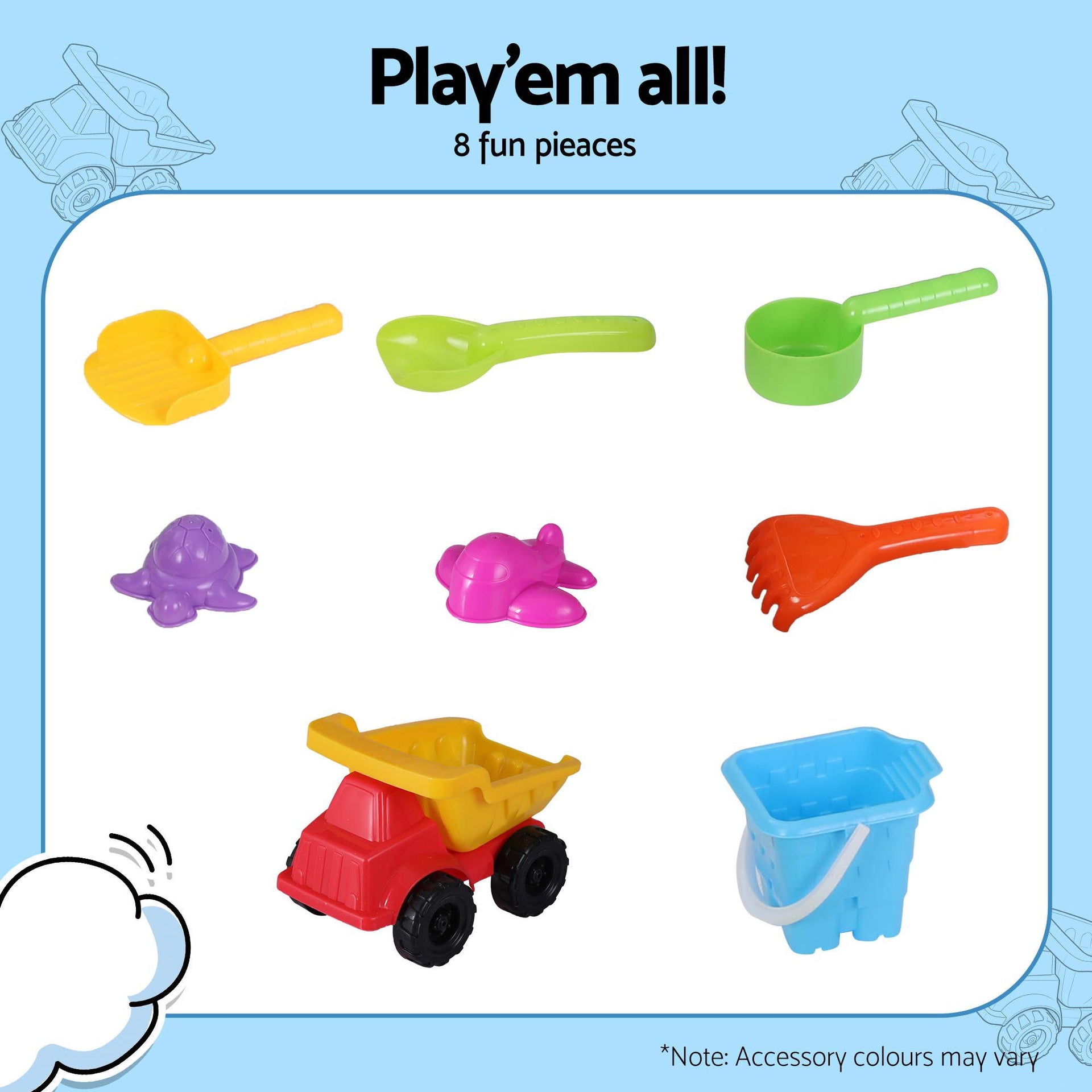 Keezi 2-in-1 Kids Sandpit Water Table Working Excavator Digger Sensory Play Toys Awezingly