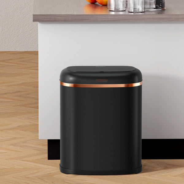 Devanti 38L Motion Sensor Bin Rubbish Automatic Black Devanti