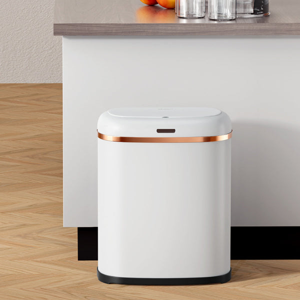 Devanti 38L Motion Sensor Bin Rubbish Automatic White Devanti