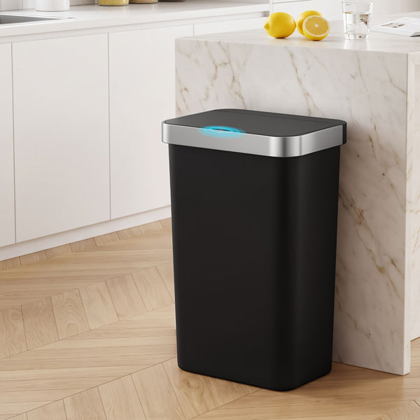 Devanti 50L Motion Sensor Trash Bin Automatic Kitchen Waste Dustbin Black Awezingly
