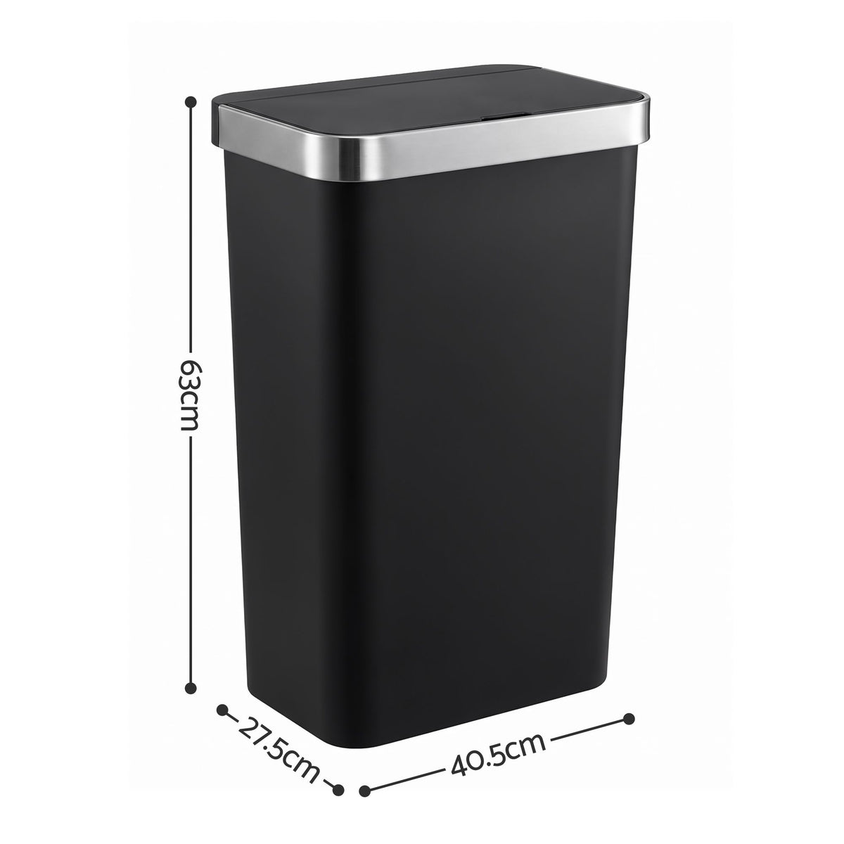 Devanti 50L Motion Sensor Trash Bin Automatic Kitchen Waste Dustbin Black Awezingly
