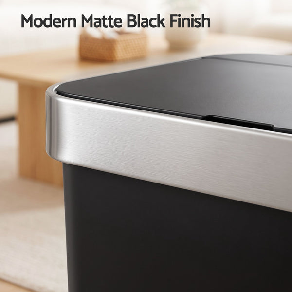 Devanti 50L Motion Sensor Trash Bin Automatic Kitchen Waste Dustbin Black Awezingly
