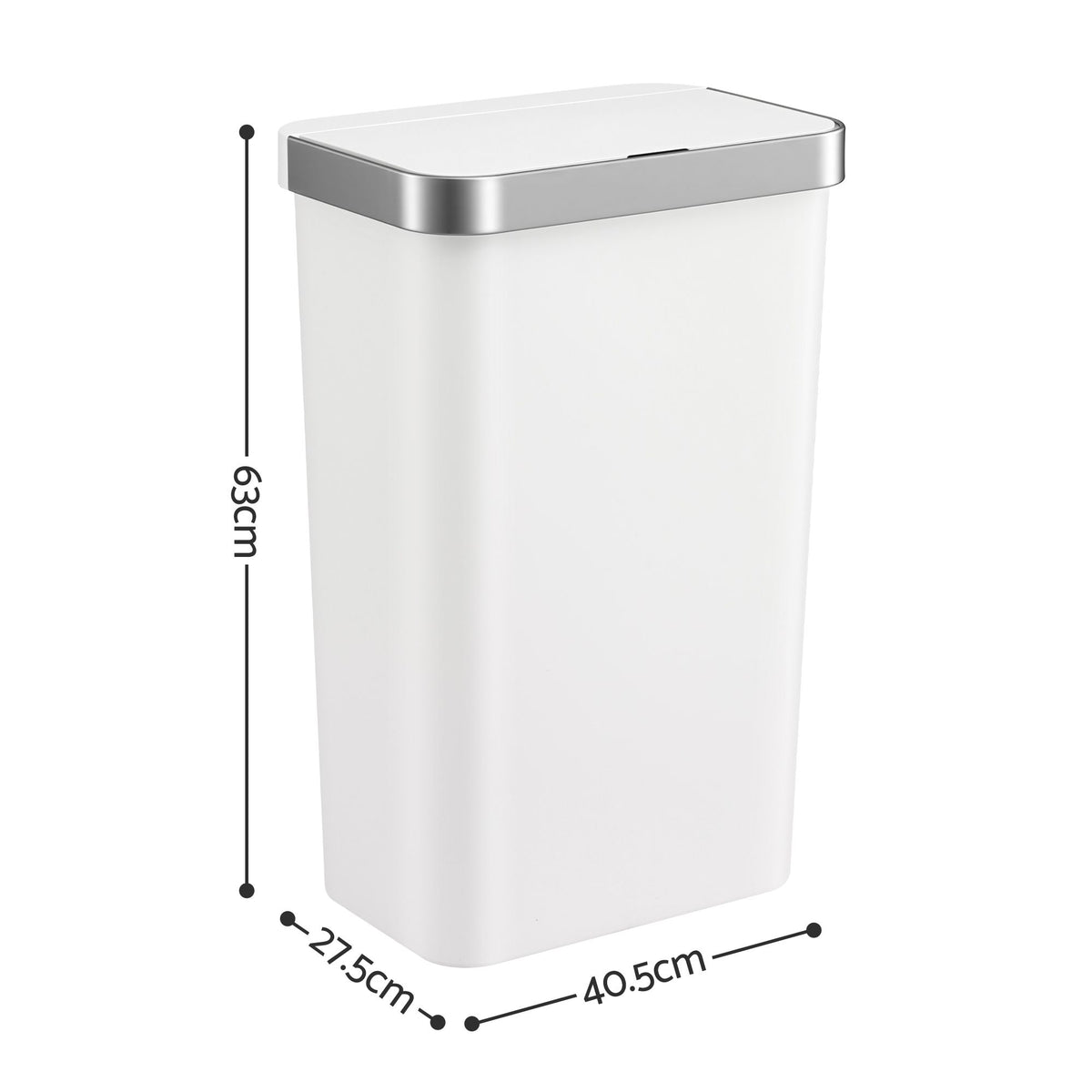 Devanti 50L Motion Sensor Trash Bin Automatic Kitchen Waste Dustbin White Awezingly
