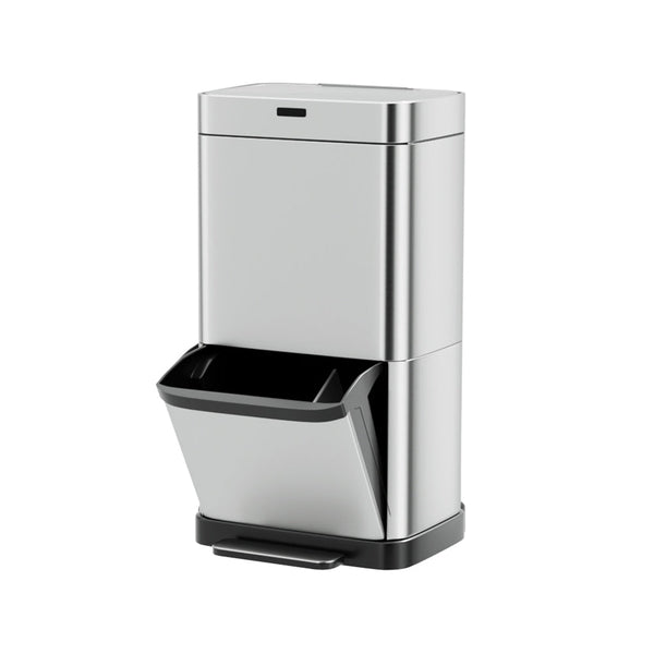 Devanti 70L Motion Sensor Bin Pedal Bins Stainless Steel Rubbish Auto Trash Can Devanti