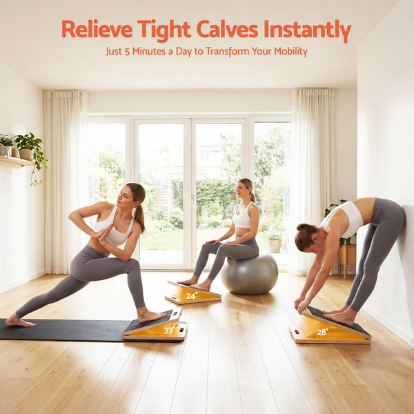 Everfit Wooden Slant Board for Squat & Calf Stretch 5 Angle Foldable Home Gym Awezingly