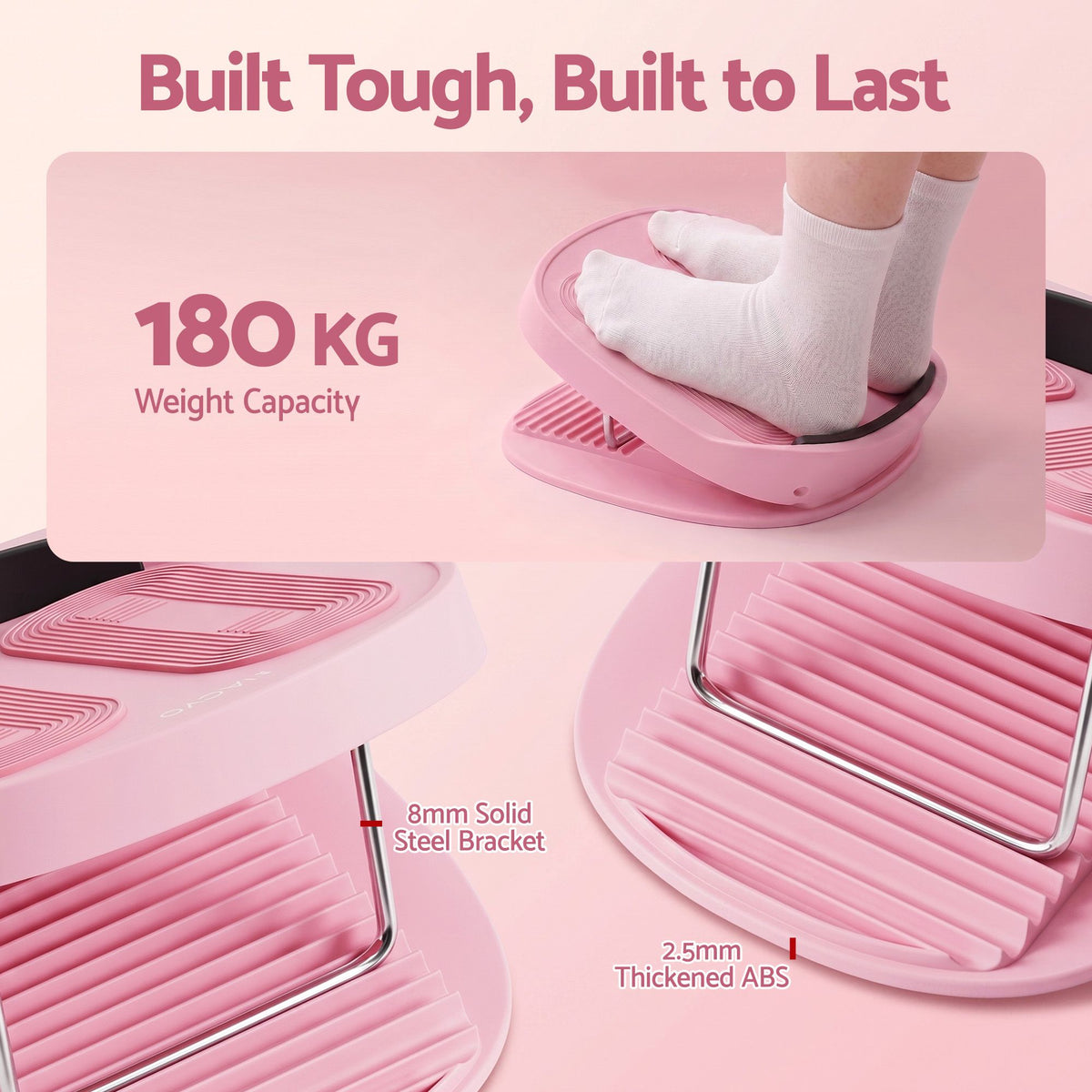Everfit Slant Board, Balance Board, 14-Level Adjustable Incline Calf Stretcher for Stretching, Squats and Home Fitness Pink Awezingly