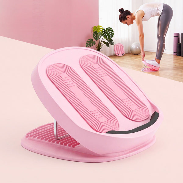 Everfit Slant Board, Balance Board, 14-Level Adjustable Incline Calf Stretcher for Stretching, Squats and Home Fitness Pink Awezingly