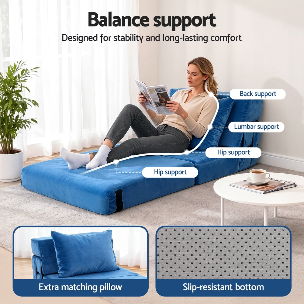 Artiss Convertible Folding Sofa Bed Armless Lounger Foam Floor Sofas Futons Couches Awezingly
