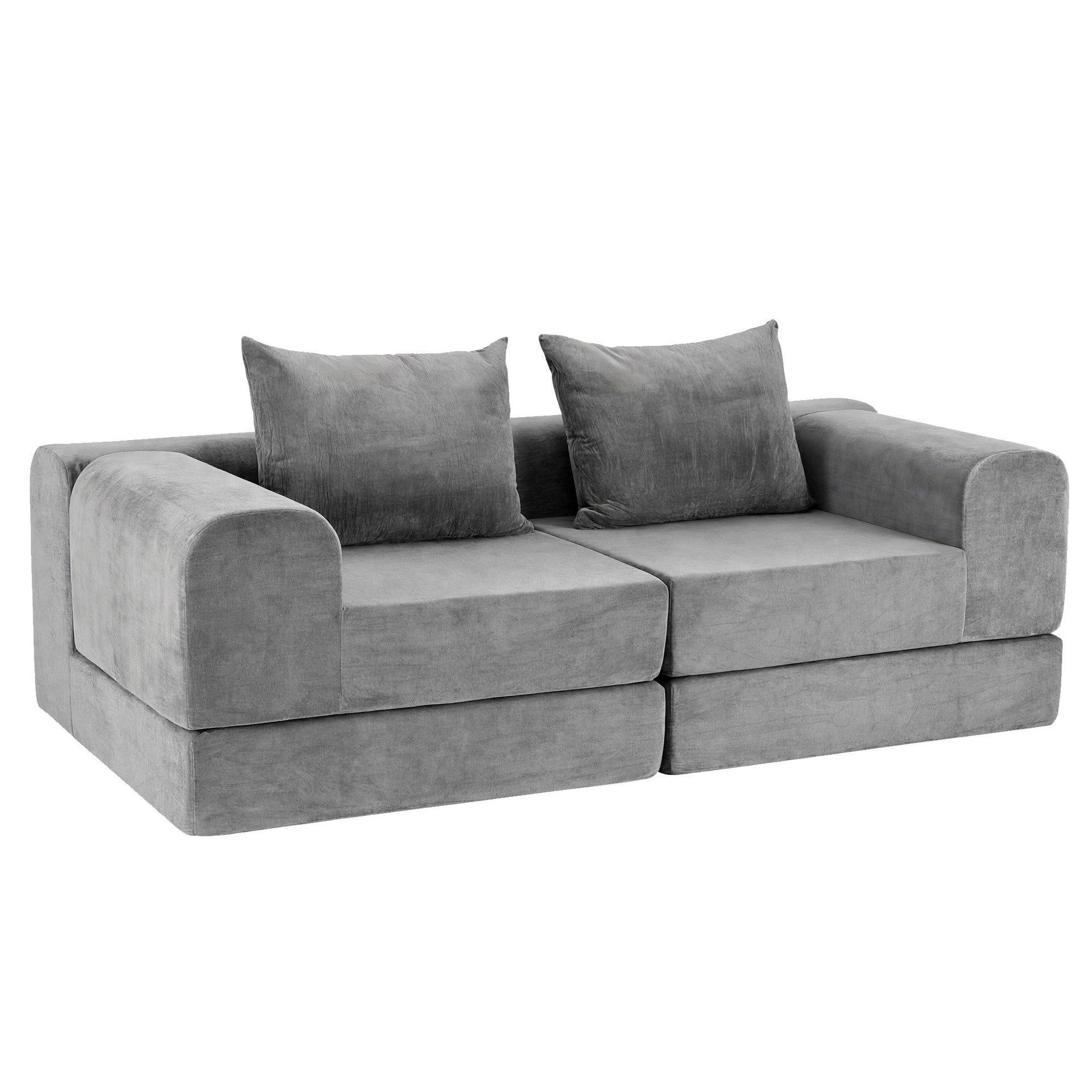 Artiss 5-in-1 Convertible Sofa Bed Floor Mattress Modular Boneless Curved Couch Awezingly