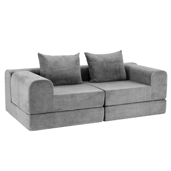 Artiss 5-in-1 Convertible Sofa Bed Floor Mattress Modular Boneless Curved Couch Awezingly