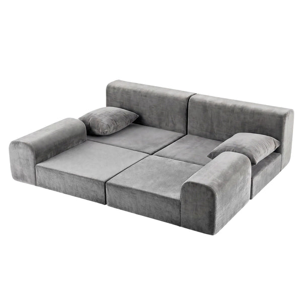 Artiss 5-in-1 Convertible Sofa Bed Floor Mattress Modular Boneless Curved Couch Awezingly