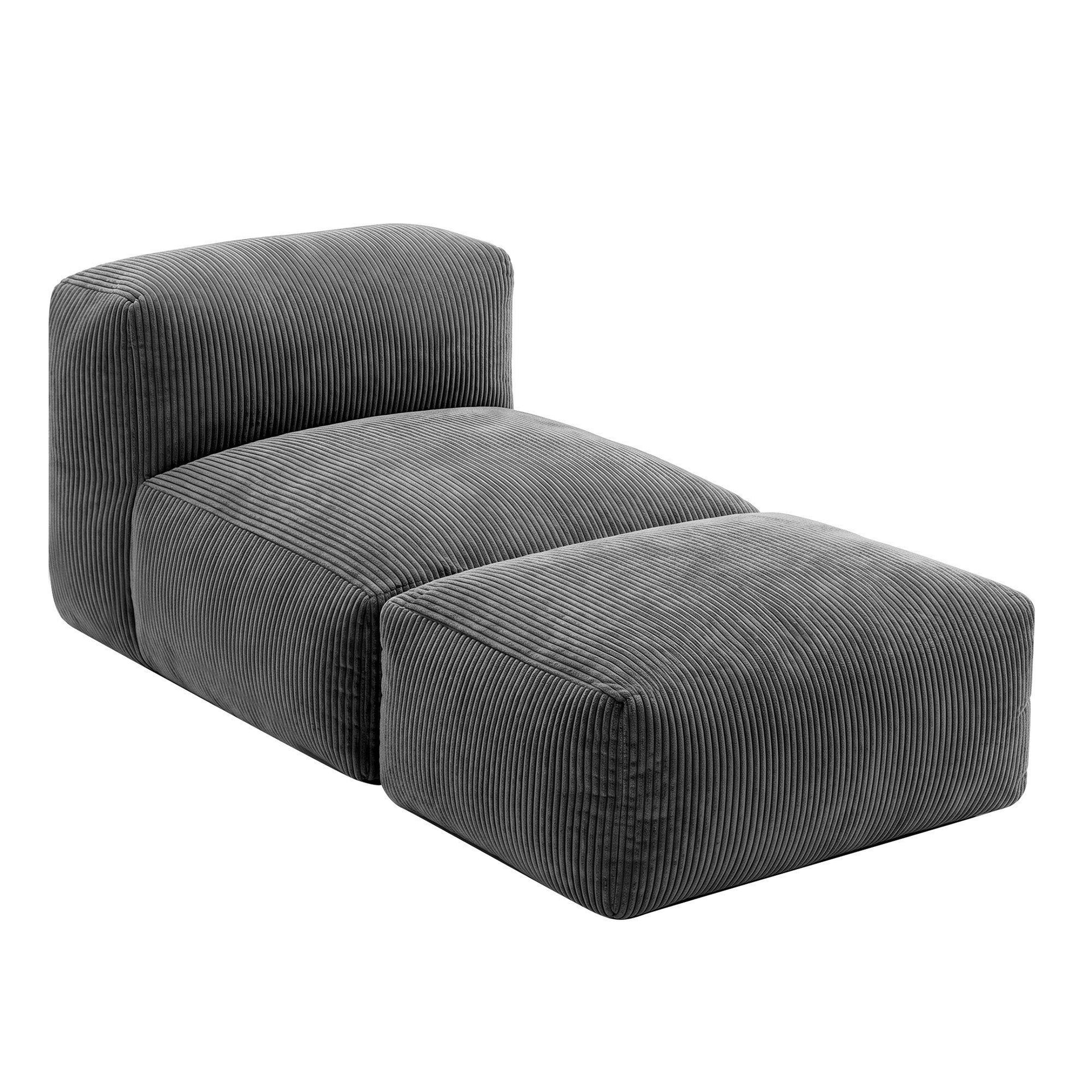 Artiss Foldable Bean Bag Sofa Bed Cloud Couch Boneless Floor Lounger Chair Grey Artiss