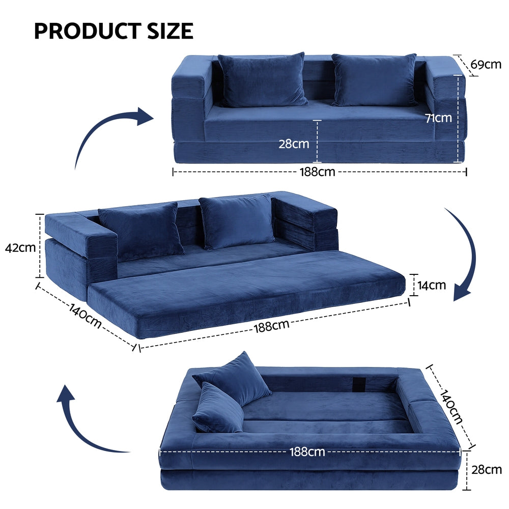 Artiss Convertible Folding Sofa Bed Pull Out Mattress Foldable Lounge Couch Chair Awezingly