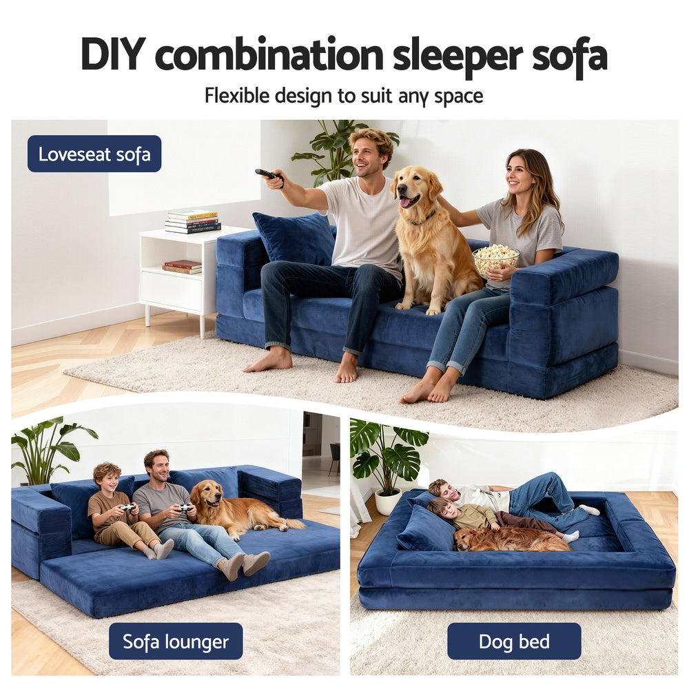 Artiss Convertible Folding Sofa Bed Pull Out Mattress Foldable Lounge Couch Chair Awezingly