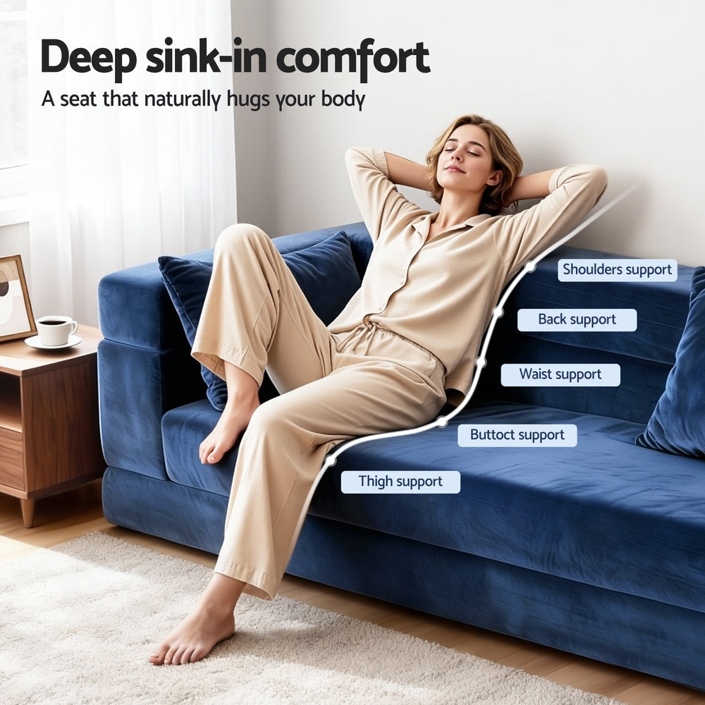 Artiss Convertible Folding Sofa Bed Pull Out Mattress Foldable Lounge Couch Chair Awezingly