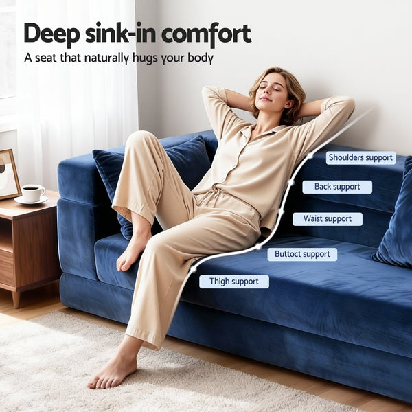 Artiss Convertible Folding Sofa Bed Pull Out Mattress Foldable Lounge Couch Chair Awezingly