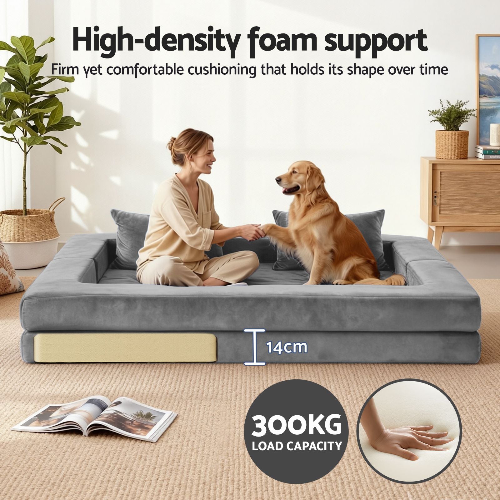 Artiss Convertible Folding Sofa Bed Pull Out Mattress Foldable Lounge Couch Grey Artiss