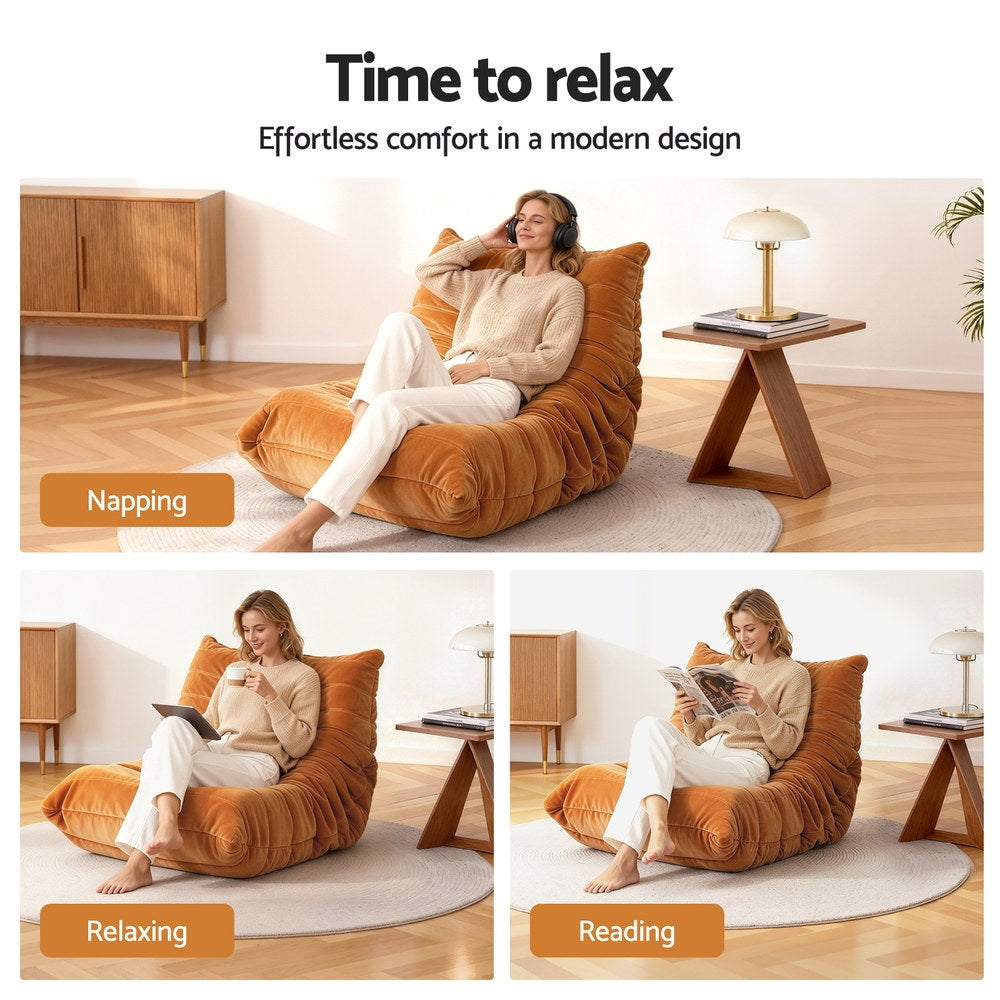Artiss Lazy Sofa Accent Chair Floor Couch Leisure Lounge Foam Pouffe Recliner Artiss
