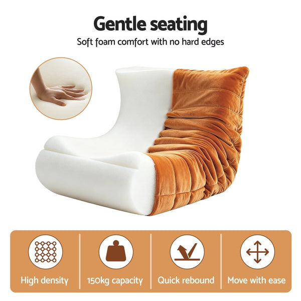 Artiss Lazy Sofa Accent Chair Floor Couch Leisure Lounge Foam Pouffe Recliner Artiss